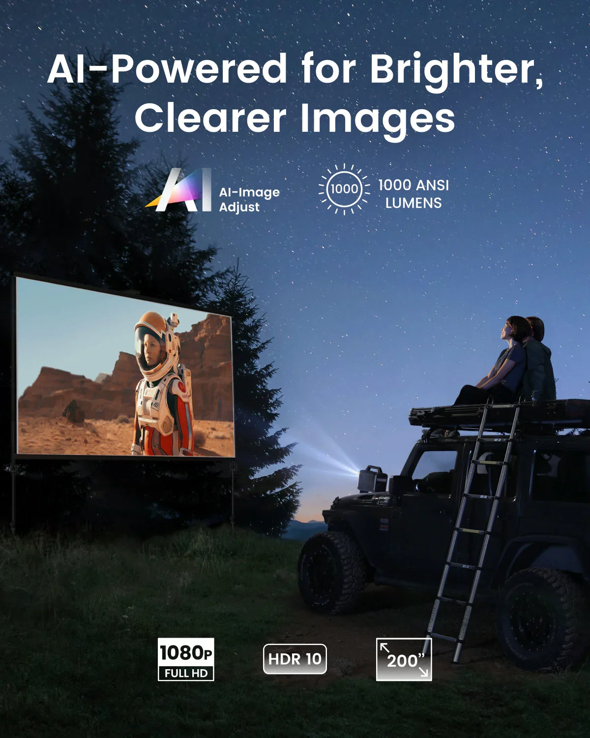 Anker Nebula Mars III Projector, 1000 ANSI Lumens, 1080p, D2333211 - Black