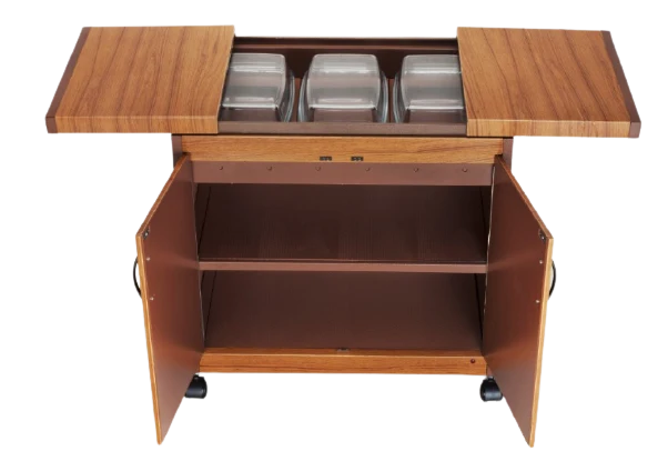 Wansa 3DTSLLB, Food Warmer Trolley with Teak Finish – 360W