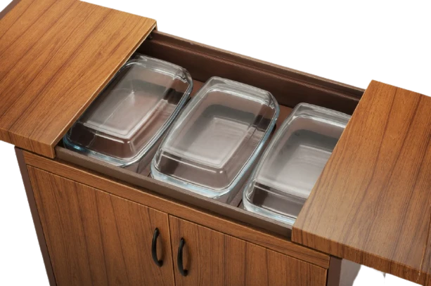 Wansa 3DTSLLB, Food Warmer Trolley with Teak Finish – 360W