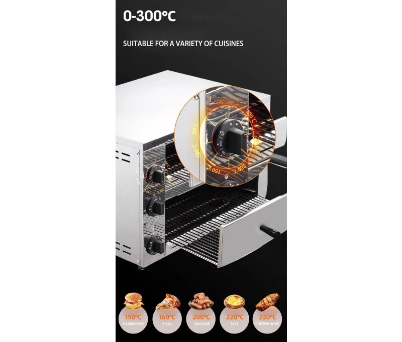 KKF, Double Tray Stainless Steel Electric Pizza Oven
