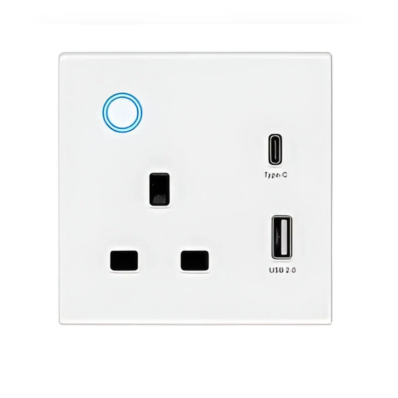 Gopeta, WiFi 13A UK Single Socket with 2 USB Outlets (USB-A & USB-C)