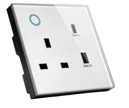 Gopeta, WiFi 13A UK Single Socket with 2 USB Outlets (USB-A & USB-C)