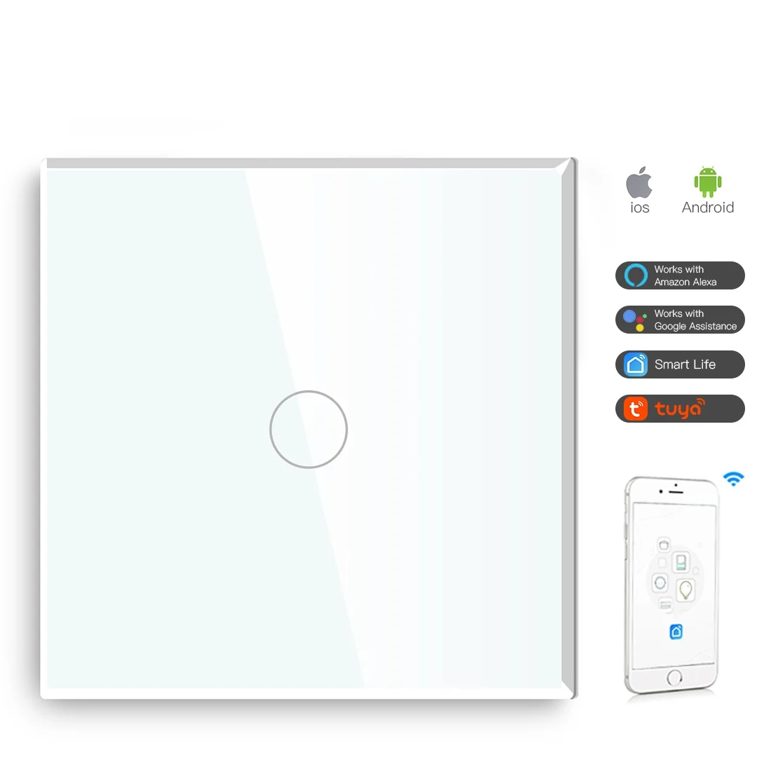 Gopeta, Smart Wi-Fi 20A Double Pole Touch Switch for High Power Appliances