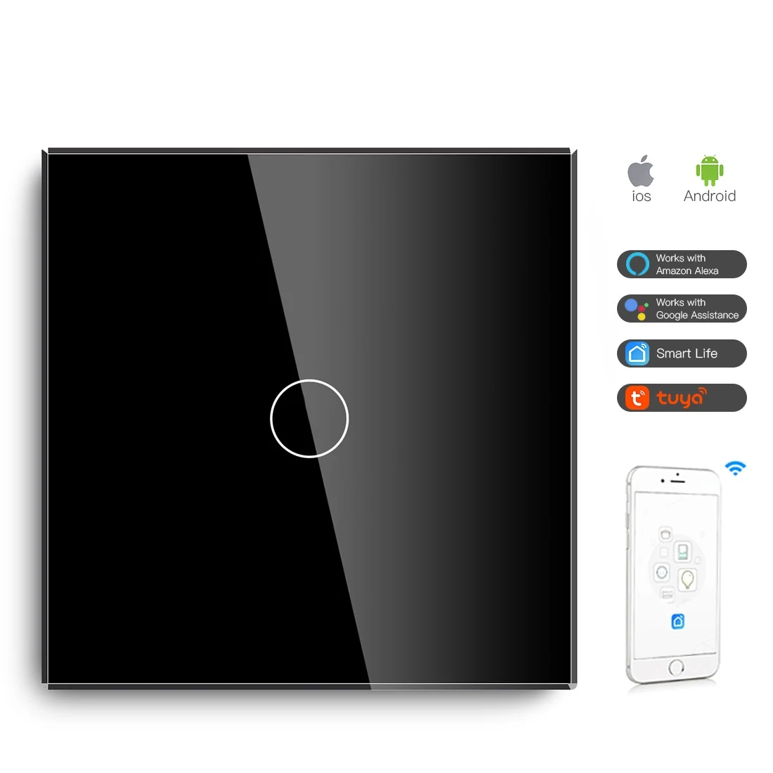 Gopeta, Smart Wi-Fi 20A Double Pole Touch Switch for High Power Appliances
