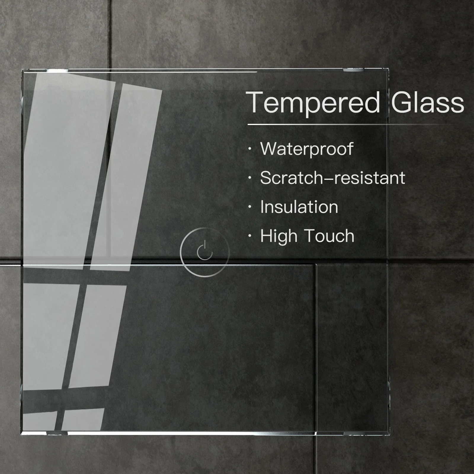 Gopeta, 1-Gang Smart Wi-Fi Touch Switch 600W with Glass Panel