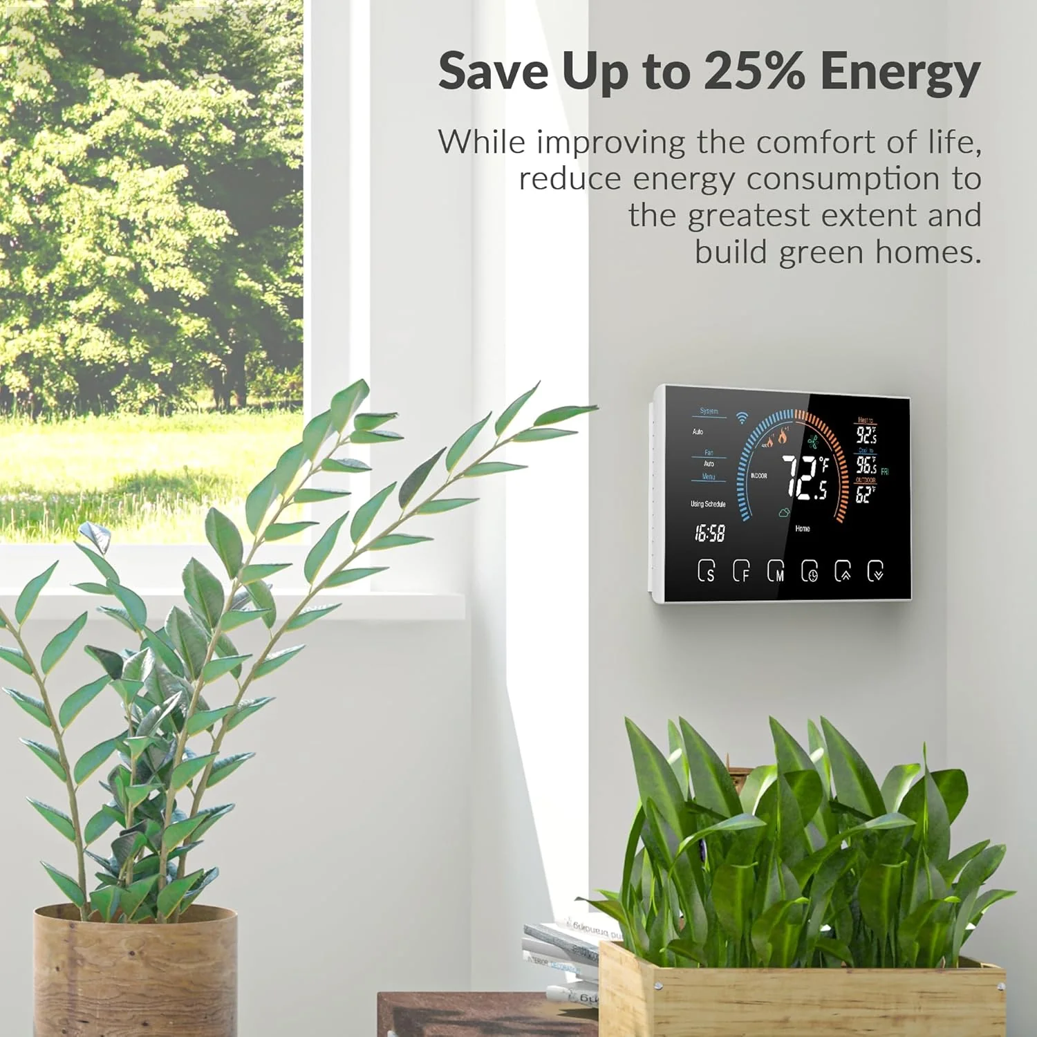 Gopeta, Smart Wifi Thermostat for Home, 4.8" Touch Screen