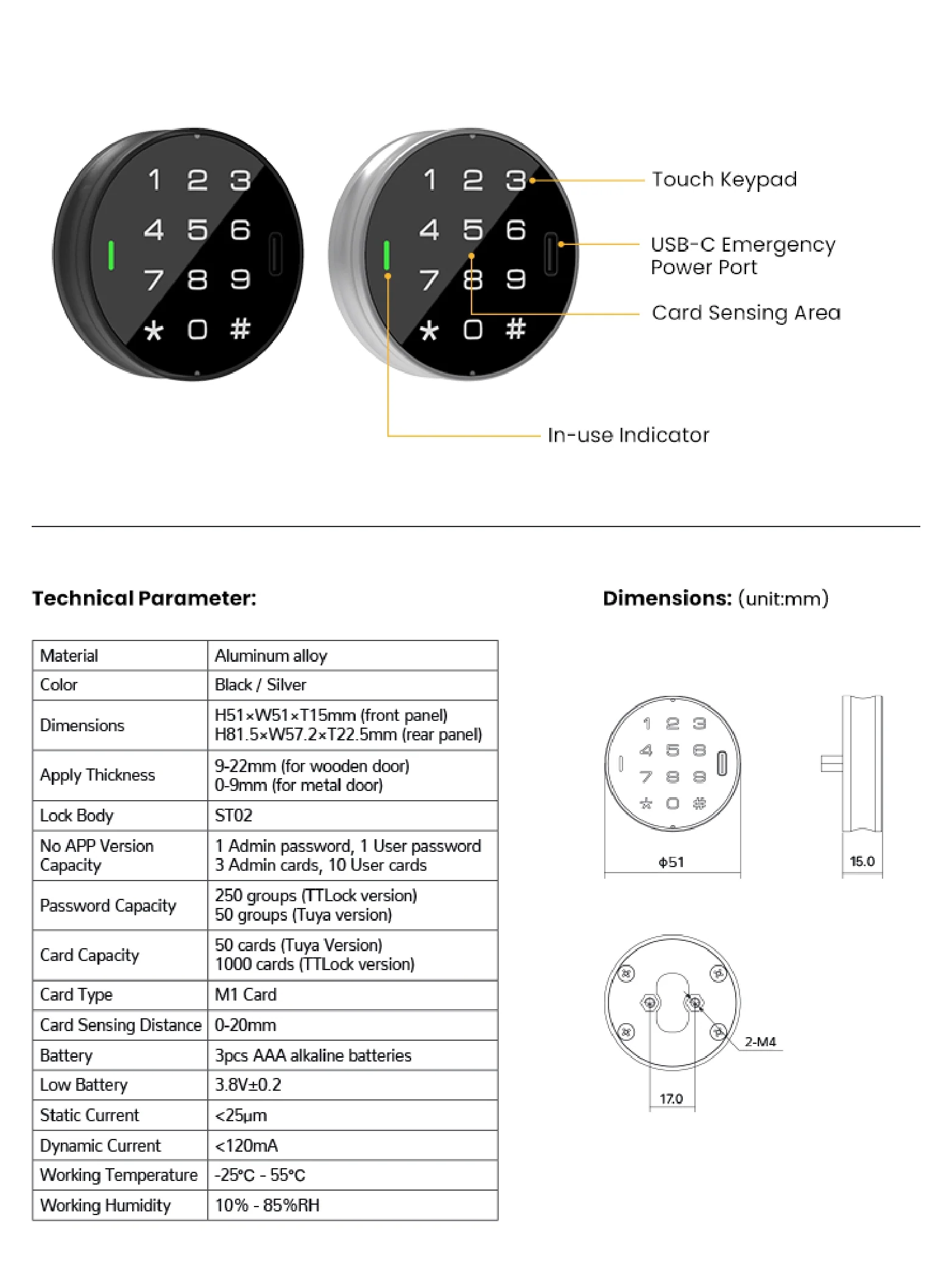 Gopeta E60CT, Smart Locker and Cabinet Lock with Touchscreen, Card & Passcode Access