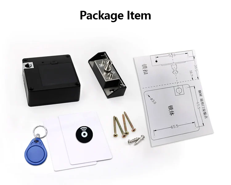 Gopeta Y100C, Smart Card Cabinet Lock for Wooden Drawers and Cabinets, Hidden Card Access – Black