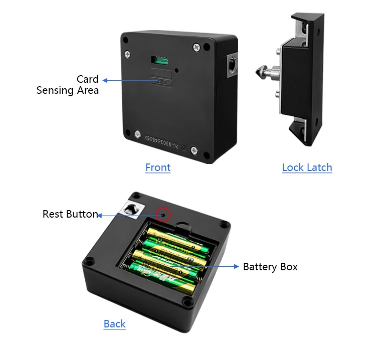 Gopeta Y100C, Smart Card Cabinet Lock for Wooden Drawers and Cabinets, Hidden Card Access – Black
