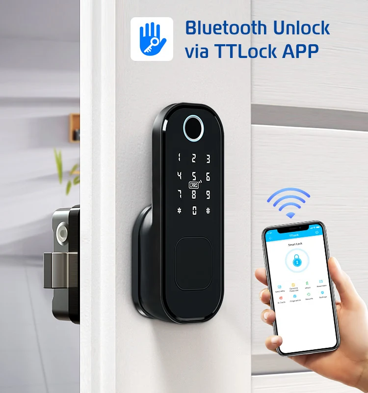 Gopeta VD08, TTLock Smart Outdoor Lock for Metal Gates, Fingerprint, RFID & App Control