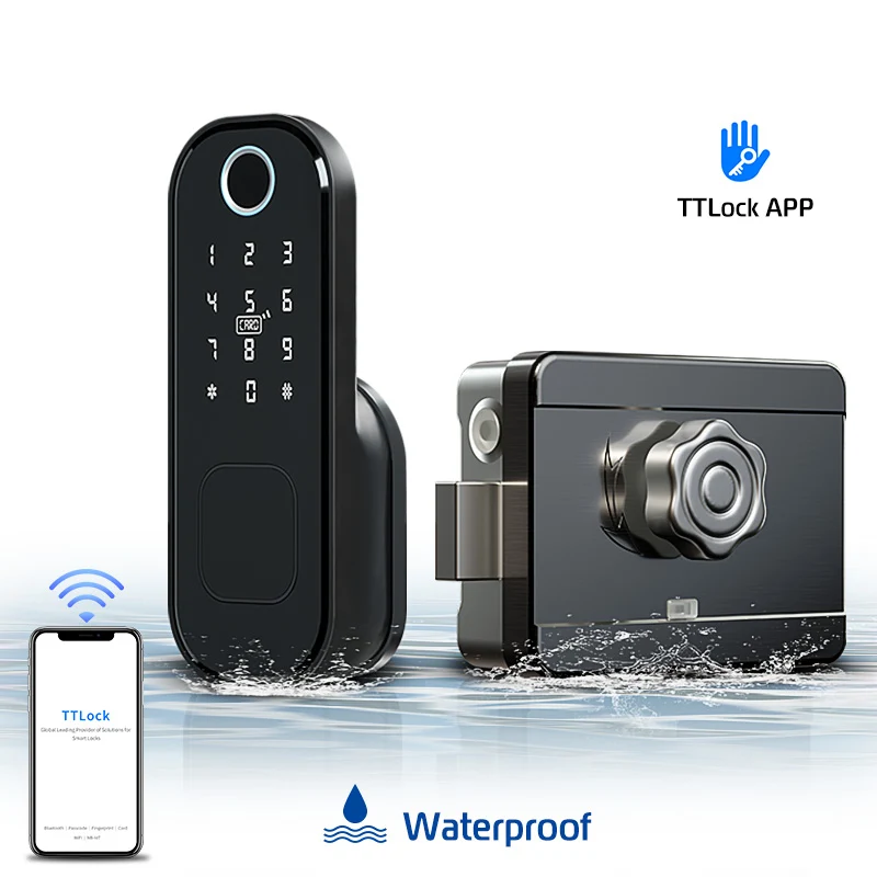 Gopeta VD08, TTLock Smart Outdoor Lock for Metal Gates, Fingerprint, RFID & App Control