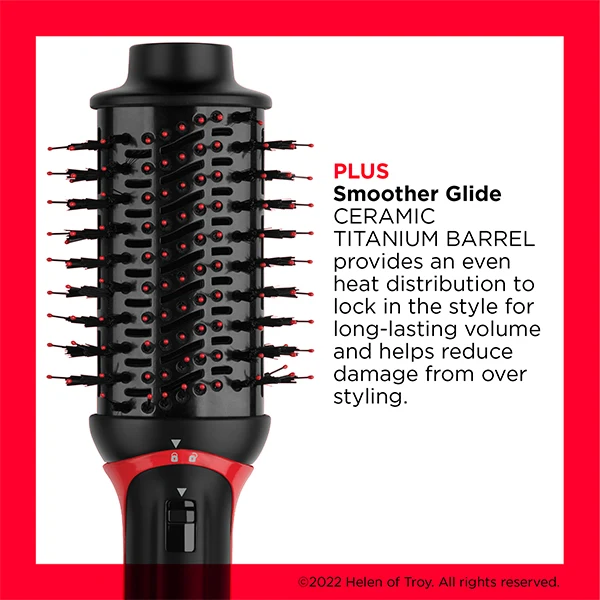 Revlon, One-Step Volumiser Plus – 30% Smaller Oval Brush, Titanium Ceramic Tourmaline, Ionic Technology – Smooth, Voluminous Hair