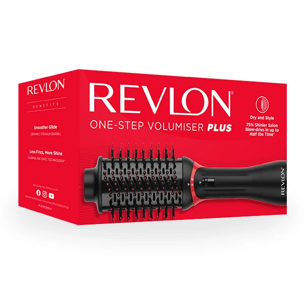 Revlon, One-Step Volumiser Plus – 30% Smaller Oval Brush, Titanium Ceramic Tourmaline, Ionic Technology – Smooth, Voluminous Hair