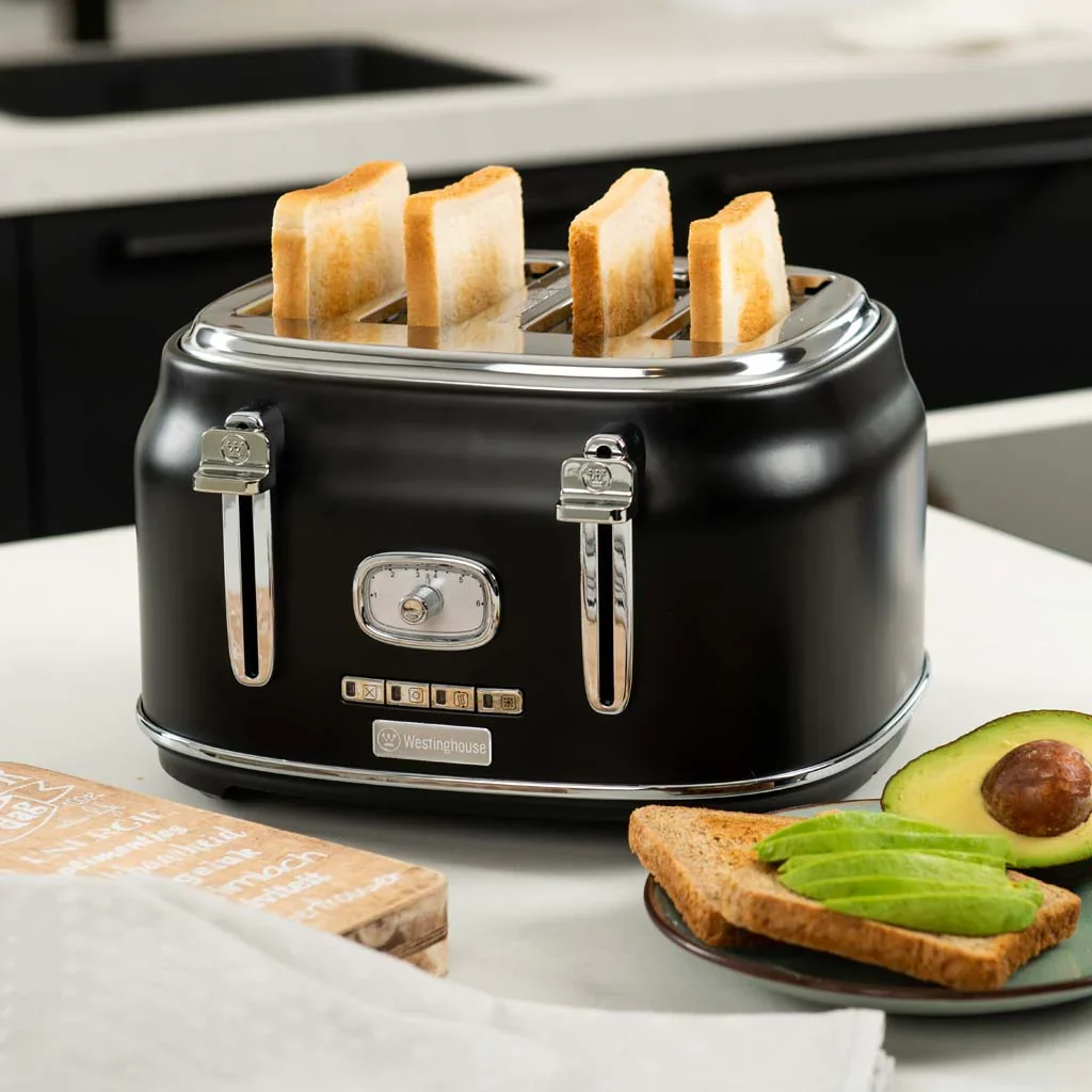 Westinghouse, Retro 4-Slice Toaster with Adjustable Browning & Reheat Function – 1750W