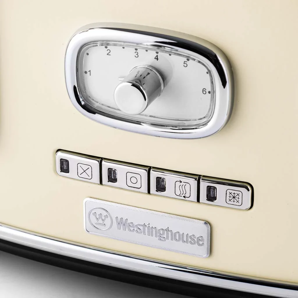 Westinghouse, Retro 4-Slice Toaster with Adjustable Browning & Reheat Function – 1750W