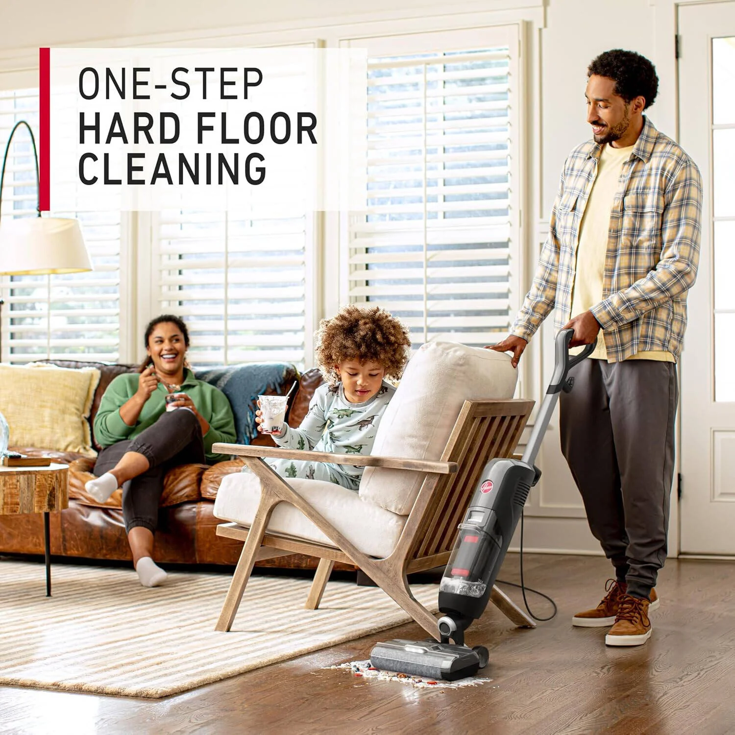 Hoover Streamline Wet &amp; Dry Stick Vacuum Cleaner for Hard Floors – One-Step Cleaning, Dual Tank, LCD Display