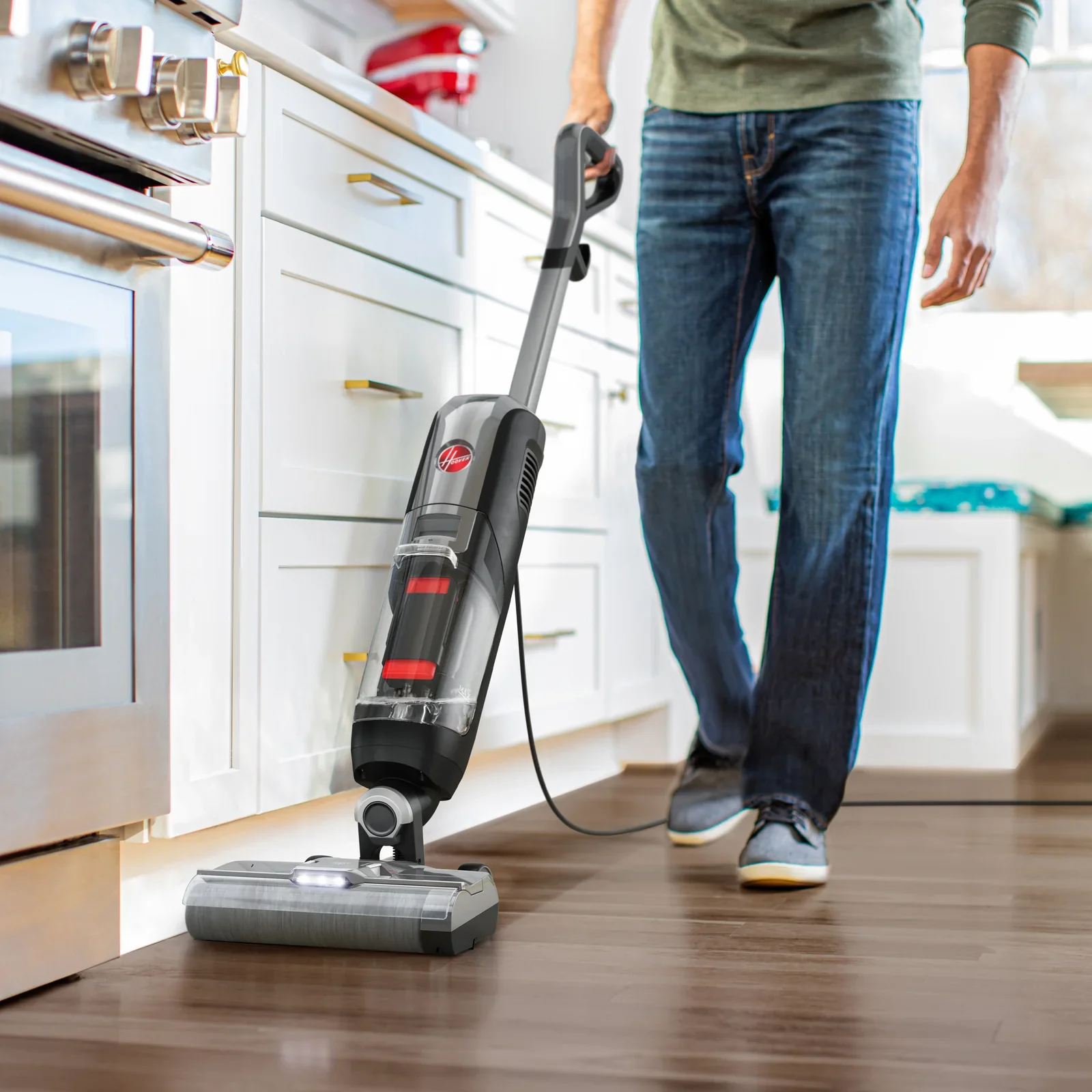 Hoover Streamline Wet &amp; Dry Stick Vacuum Cleaner for Hard Floors – One-Step Cleaning, Dual Tank, LCD Display