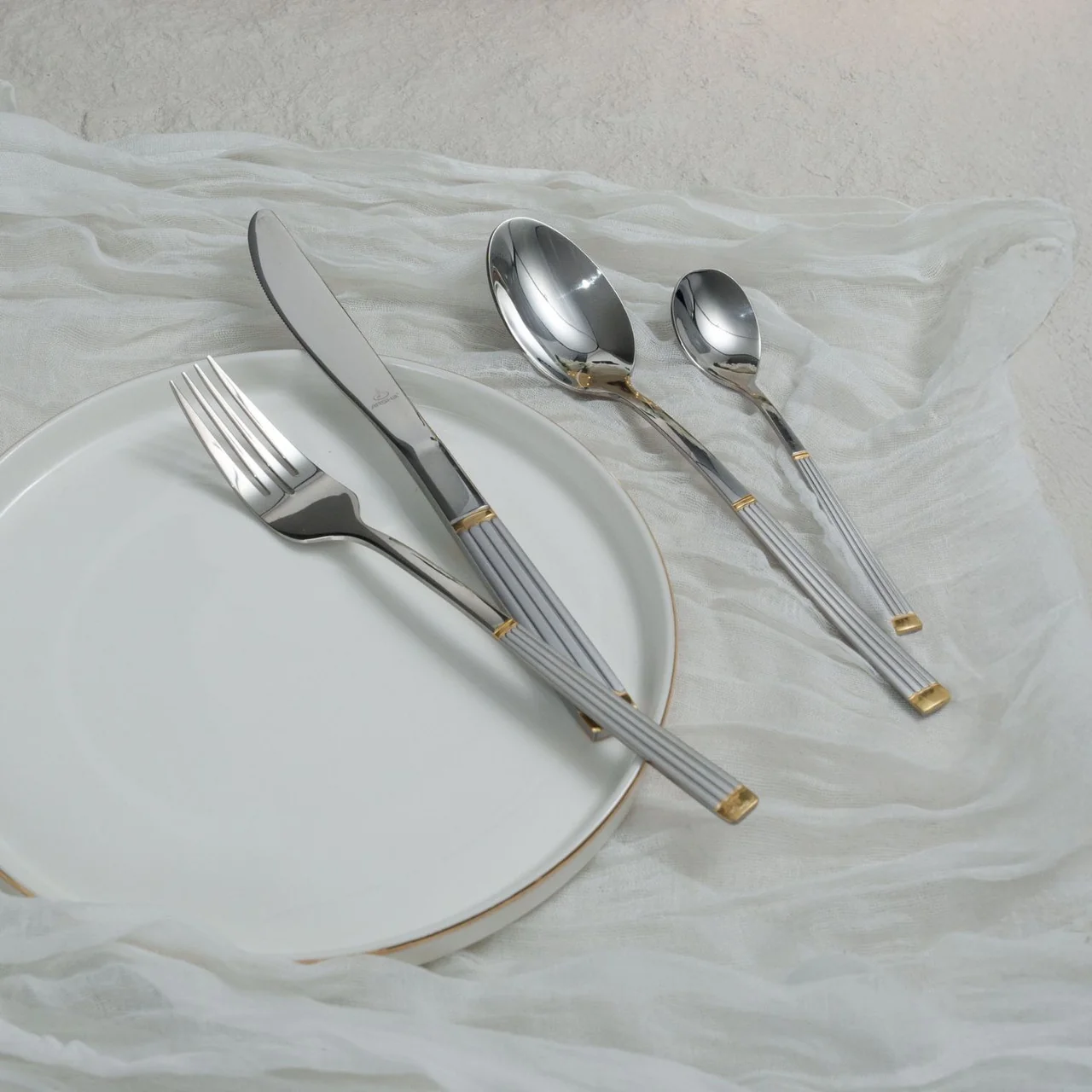 Arshia TM287GS-3090, Cutlery Set 86pcs – Gold & Silver Finish