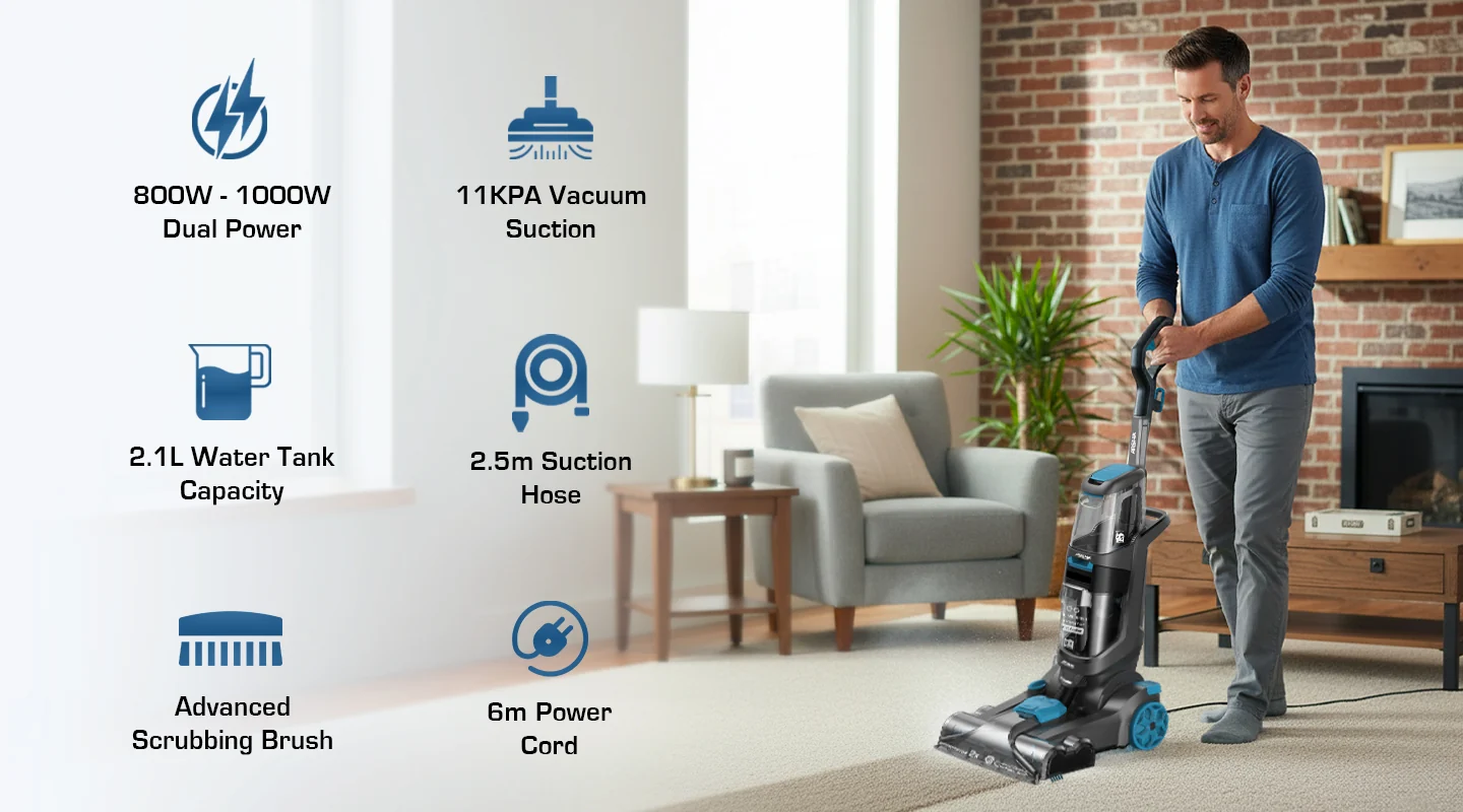 Arshia CW128-3061, Carpet Washer With Advance Scrubbing Brush