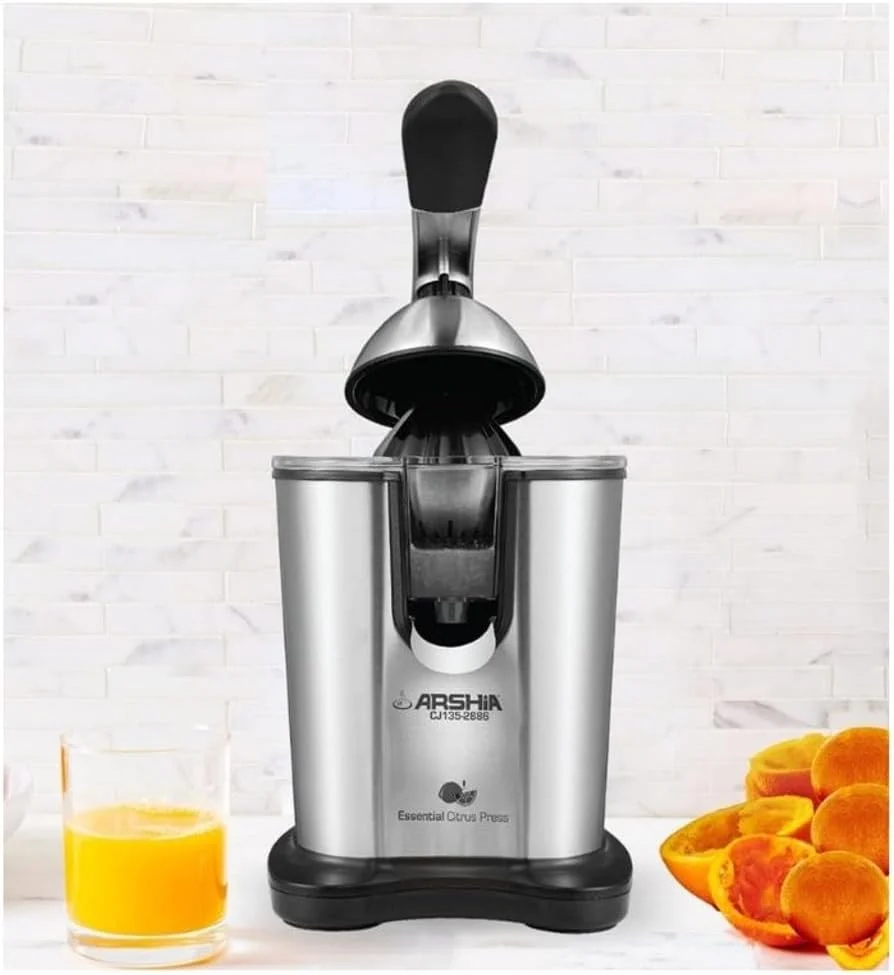 Arshia CJ135-2886, Electric Citrus Juicer with Stainless Steel Cone, 300W