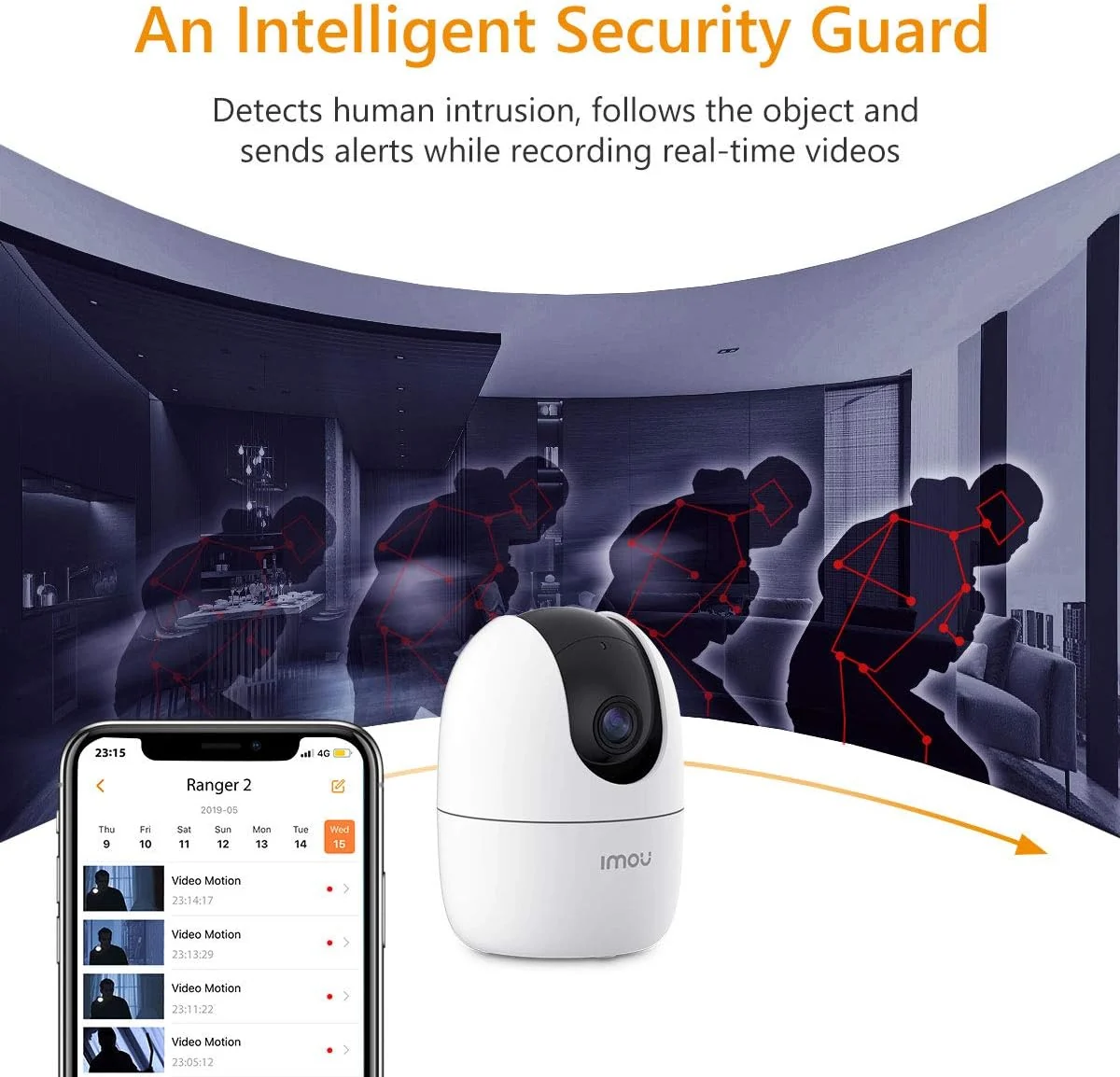 Imou Ranger 2 5MP-H3 (IPC-K2EP-5H3W) (3.6мм) 5MP, Swivel, with WiFi, Microphone and Speaker