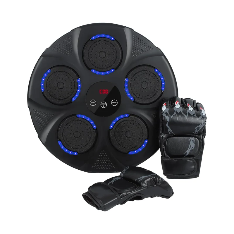 Black Bull Music Boxing Machine, Rechargeable Boxing Equipment, Home Smart Boxing Target Workout Machine Digital Boxing for Kids and Adults