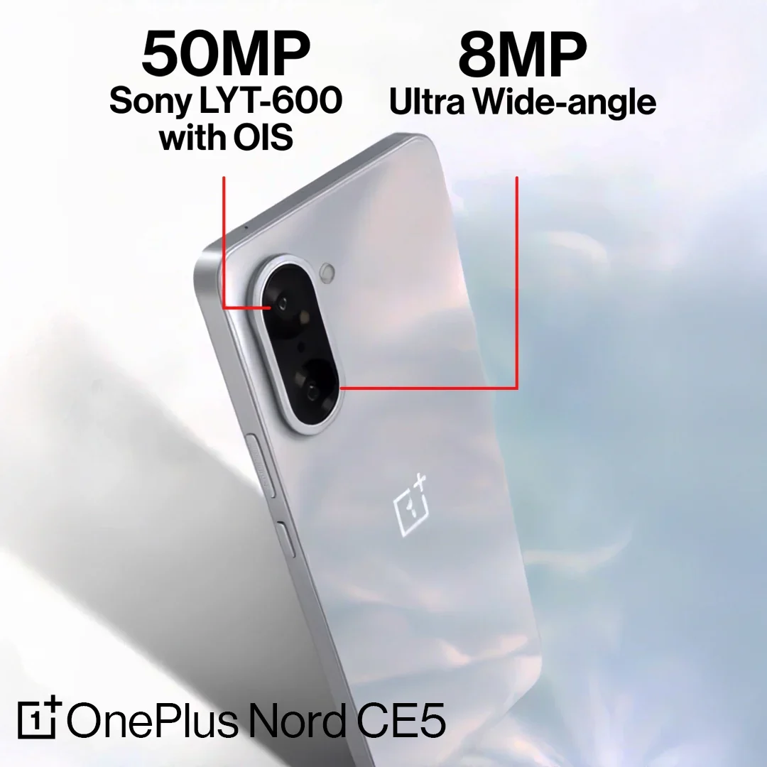 OnePlus Nord CE5 5G – 6.77-inch 120Hz AMOLED Display, 8GB RAM, 256GB Storage, Dimensity 8350, 80W Fast Charging