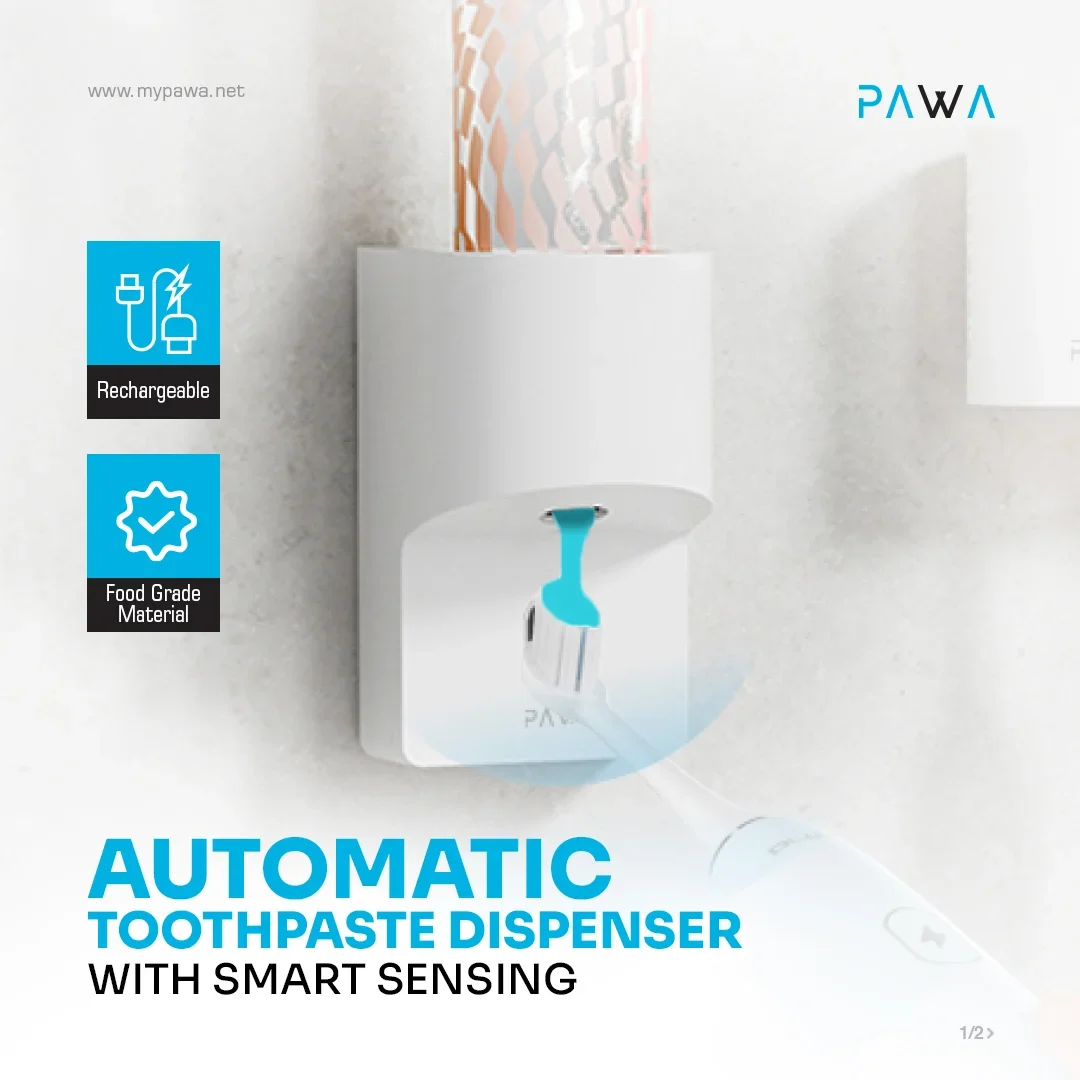 Pawa, Automatic Toothpaste Dispenser With Smart Sensing - White