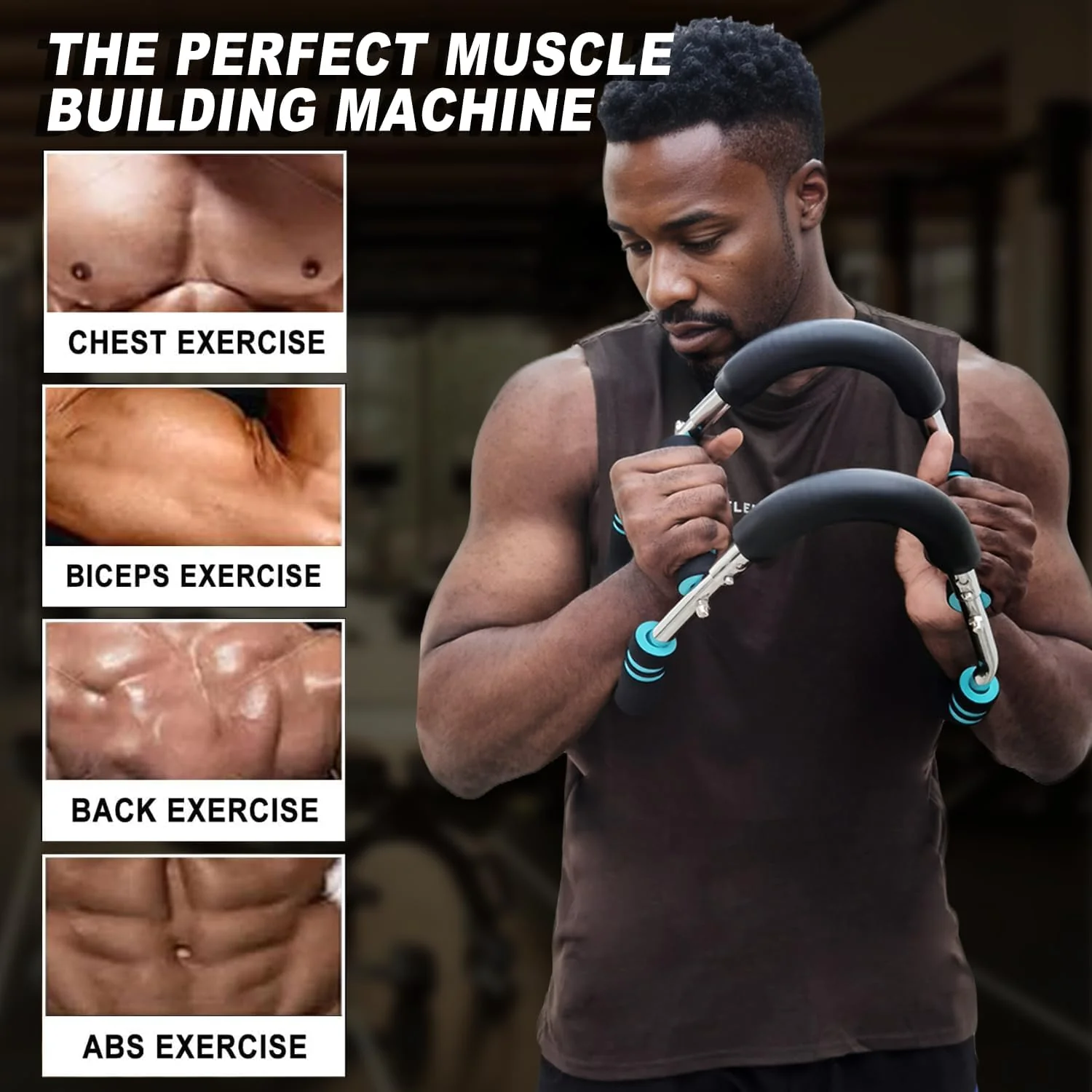 Black Bull Ultimate Twister Arm Trainer, Adjustable Chest Workout Equipment, Portable Spring Resistance Home Fitness Equipment