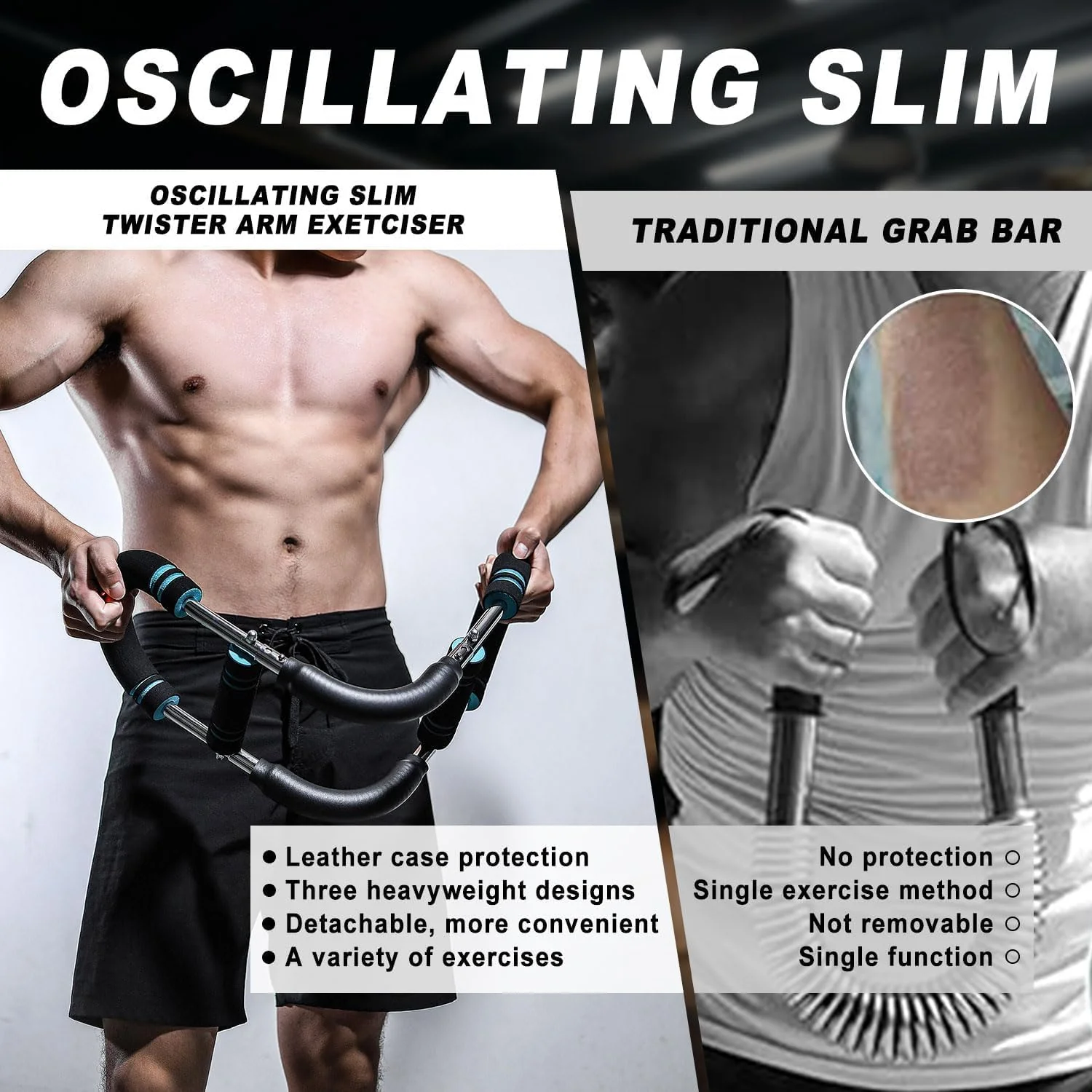 Black Bull Ultimate Twister Arm Trainer, Adjustable Chest Workout Equipment, Portable Spring Resistance Home Fitness Equipment