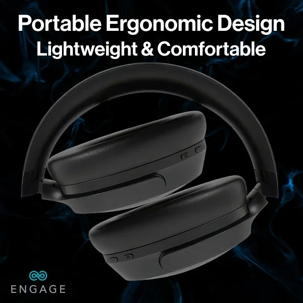 Engage Over-Ear Wireless Hybrid ANC Headphones – Dual Drivers, 70H Playtime, Transparency Mode