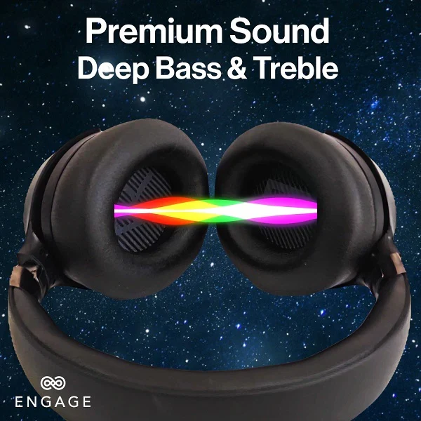 Engage Over-Ear Wireless Hybrid ANC Headphones – Dual Drivers, 70H Playtime, Transparency Mode