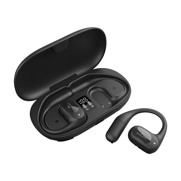 Engage Open-Ear Wireless Earbuds with Display Charging Case – Bluetooth 5.4, ENC Noise Cancelling, IPX5