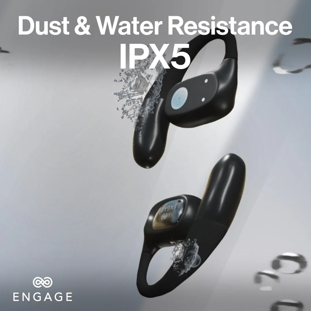 Engage Open-Ear Wireless Earbuds with Display Charging Case – Bluetooth 5.4, ENC Noise Cancelling, IPX5