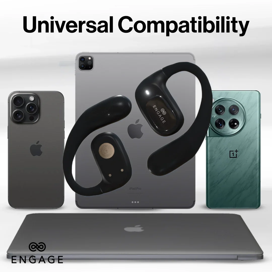 Engage Open-Ear Wireless Earbuds with Display Charging Case – Bluetooth 5.4, ENC Noise Cancelling, IPX5