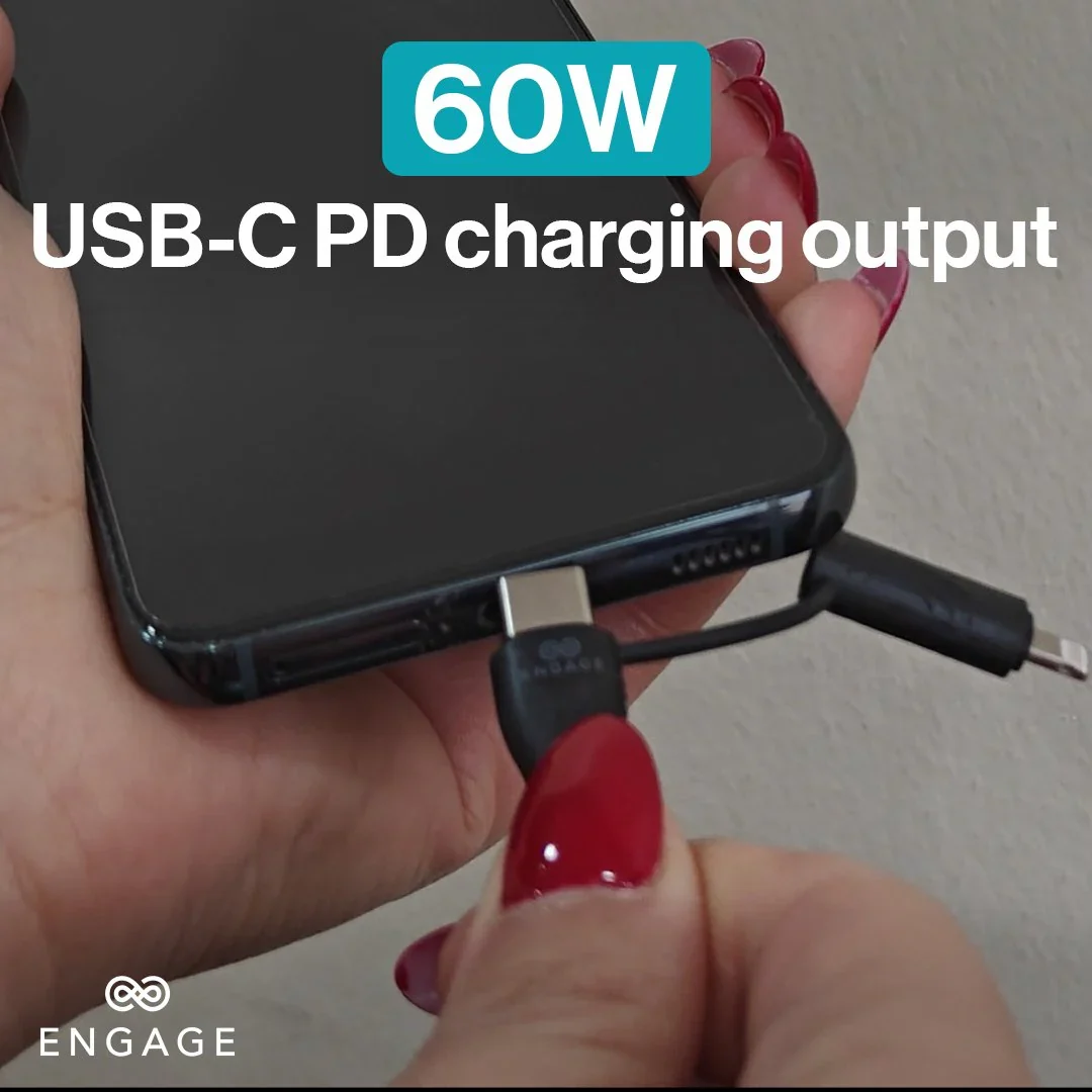 Engage, Magnetic USB-C Cable with Lightning Adapter (60W)