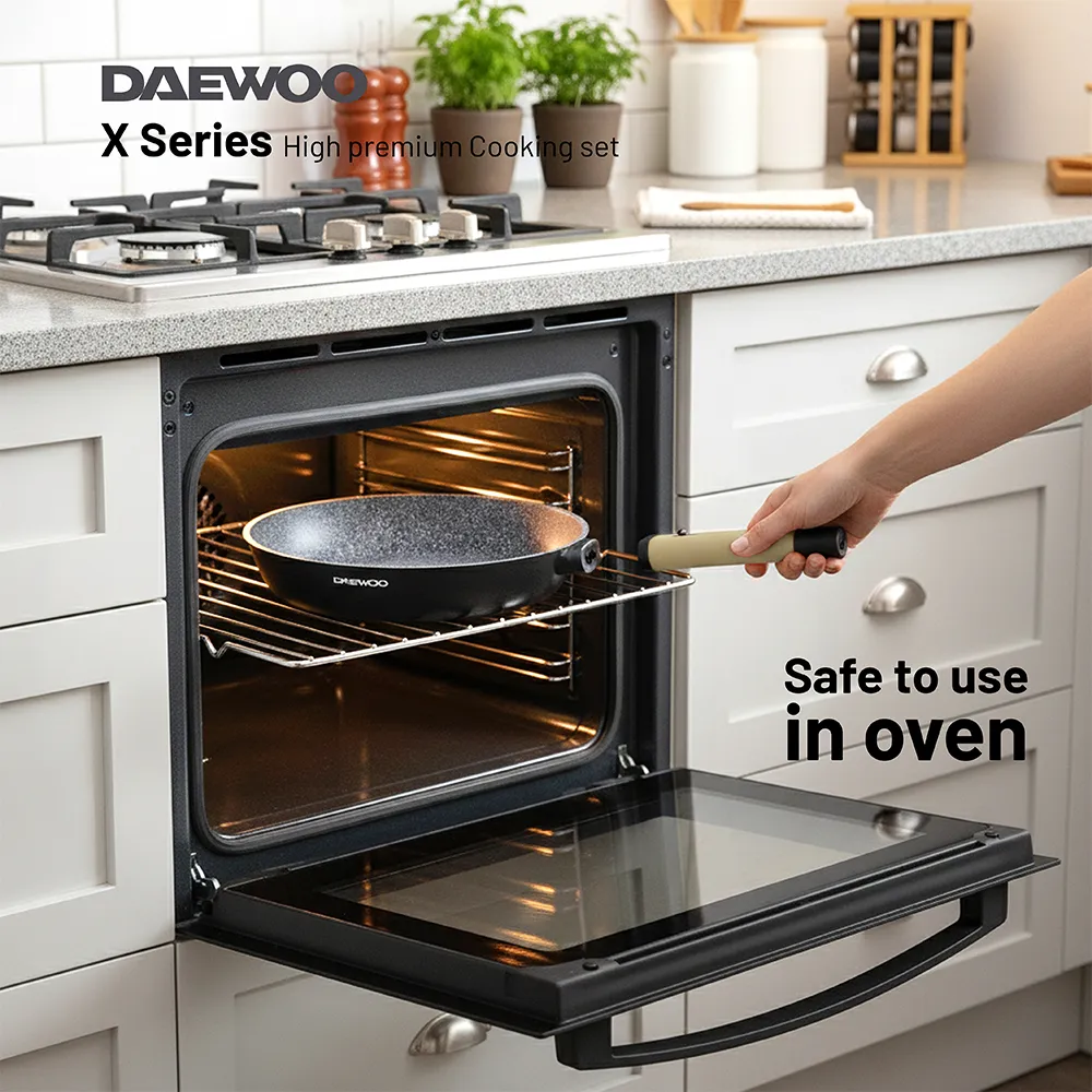 Daewoo Granite Frying Pan 28 cm - Black & Brown