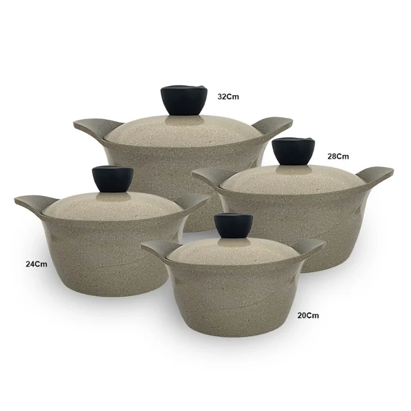 Core Granite Cookware Collection 8 Pcs Set 32+28+24+20cm