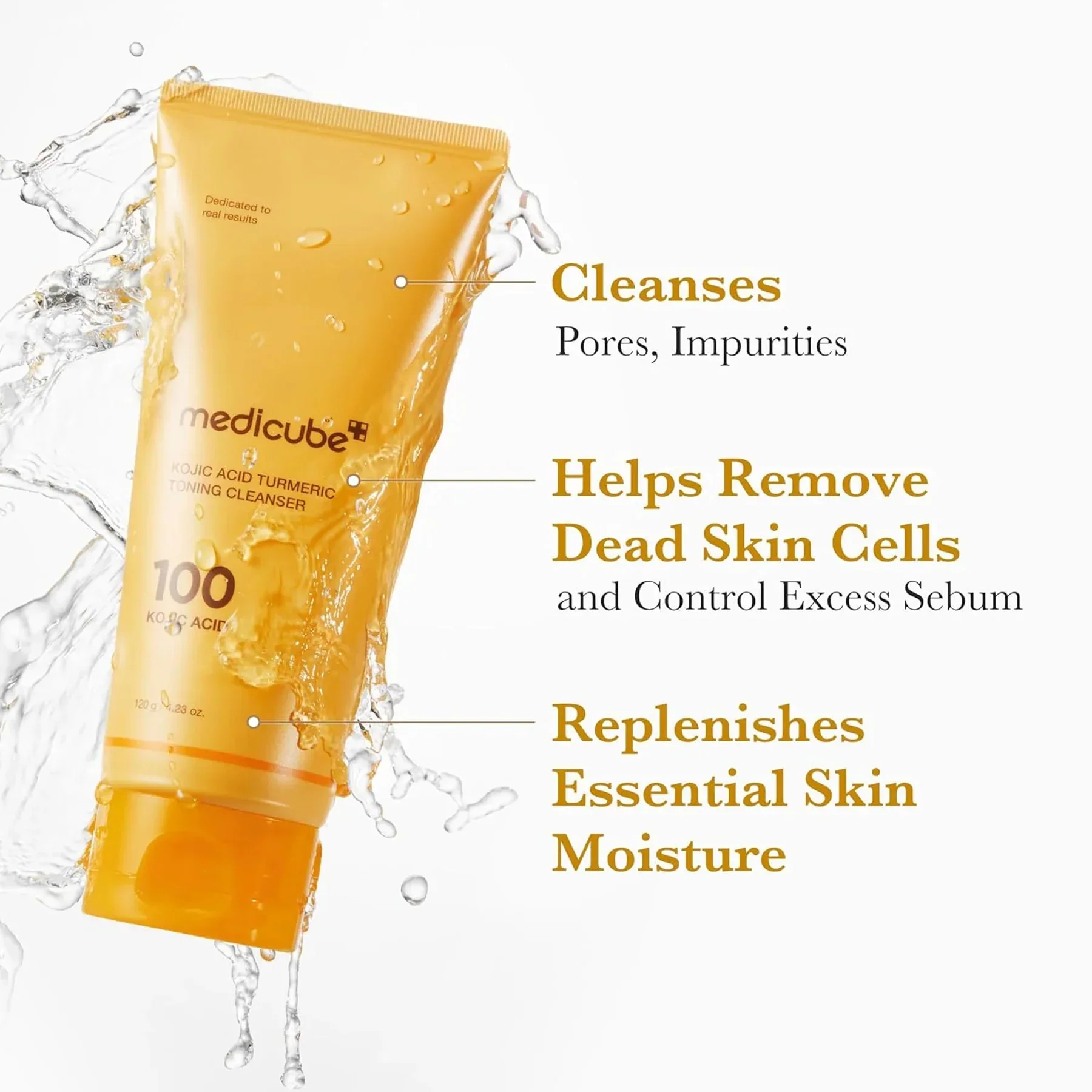 Medicube, Kojic Acid Turmeric Toning Cleanser, 120g