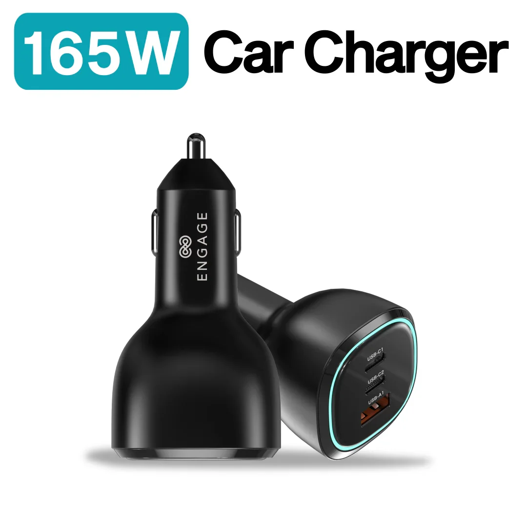 Engage, 3 Port USB-C Car Charger (165W)