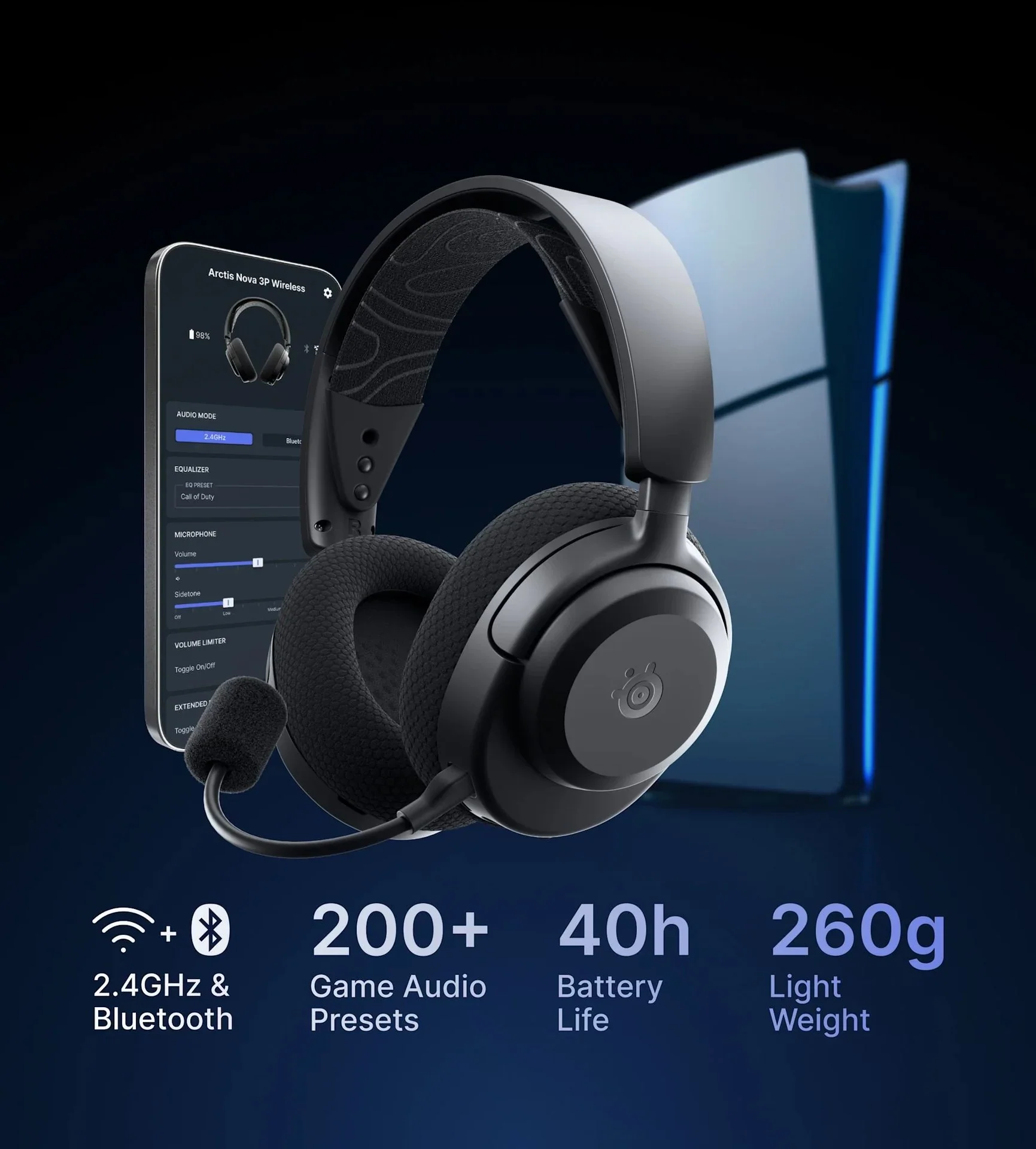 Steelseries Arctis Nova 3P Wireless Gaming Headset for PlayStation - Black 61631