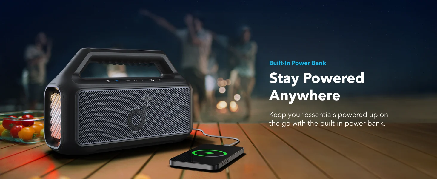 Anker Soundcore Boom 2, Portable Bluetooth Speaker, 80W - Black