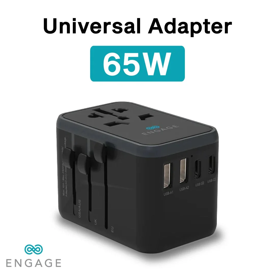 Engage, Universal Travel Charger/Adapter with 3 PD Ports (65W)