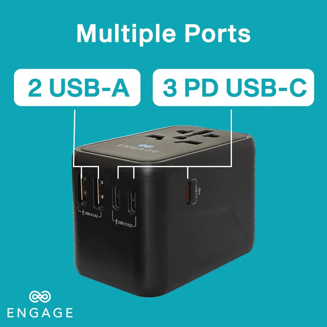 Engage, Universal Travel Charger/Adapter with 3 PD Ports (65W)