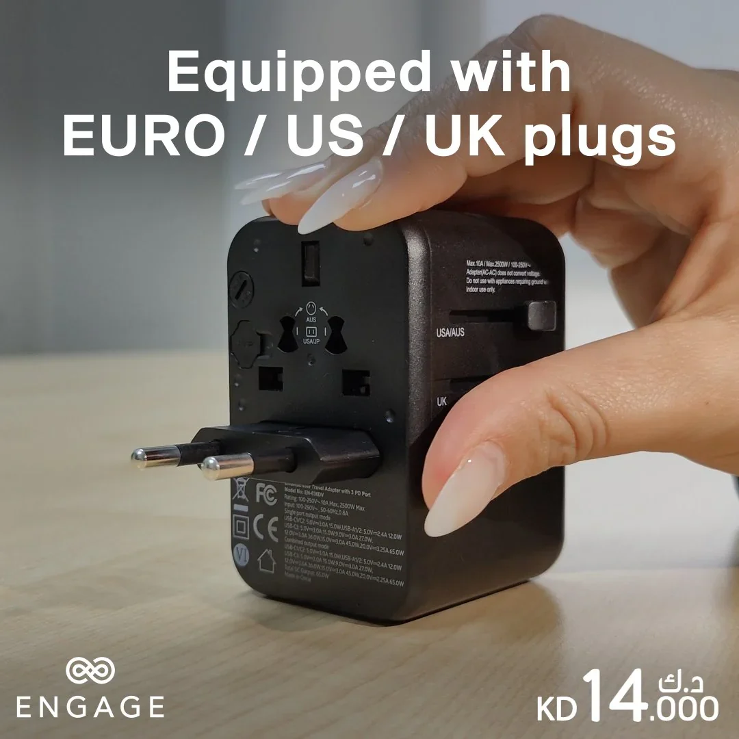 Engage, Universal Travel Charger/Adapter with 3 PD Ports (65W)