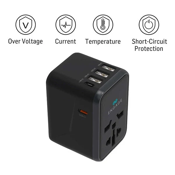 Engage, Universal Power Adapter/Charger (45W) with Dual PD Ports