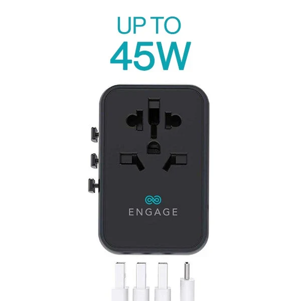 Engage, Universal Power Adapter/Charger (45W) with Dual PD Ports