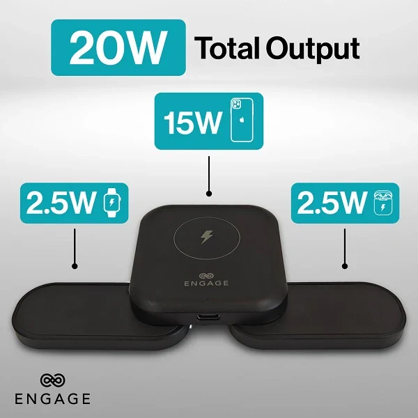 Engage, Foldable Magnetic 3-in-1 Wireless Charger