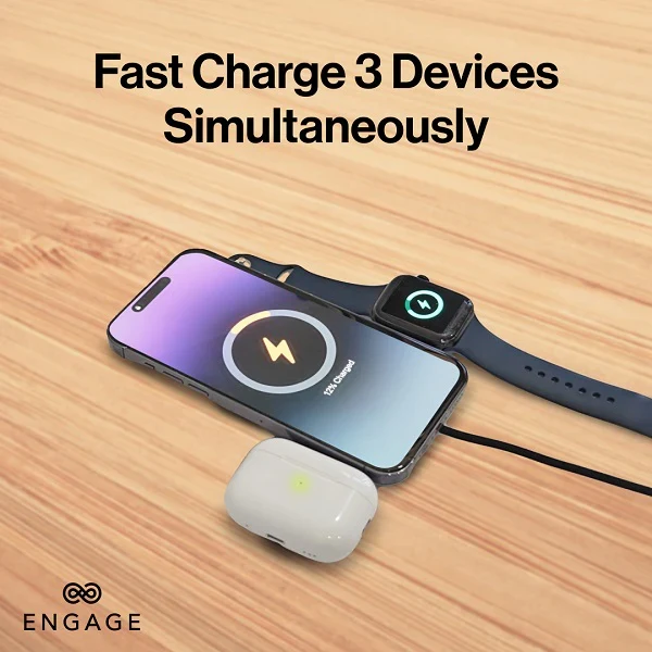 Engage, Foldable Magnetic 3-in-1 Wireless Charger