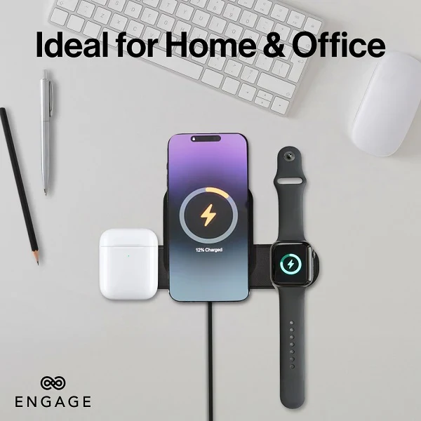 Engage, Foldable Magnetic 3-in-1 Wireless Charger